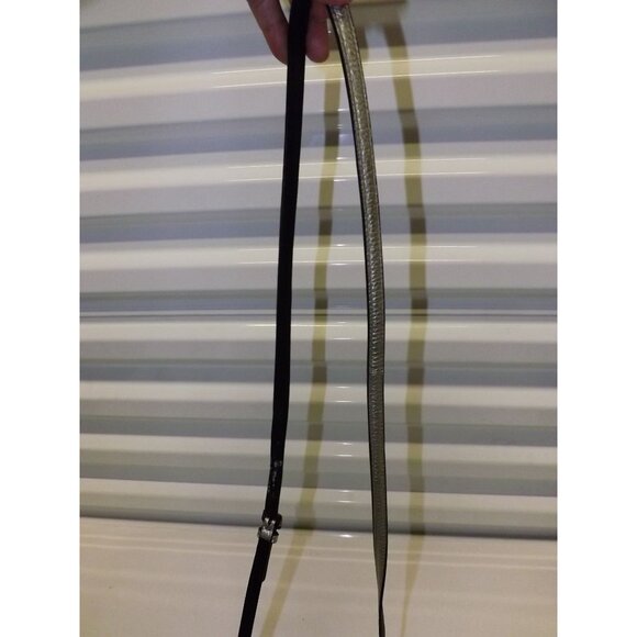 Coach Metallic Swagger Clutch Crossbody Bag Silver Secure Turnlock Closure - Picture 11 of 15